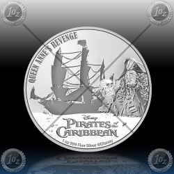 1oz NIUE $2 Dollars 2022 (Queen Anne's Revenge™ - Pirates of the Caribbean) UNC
